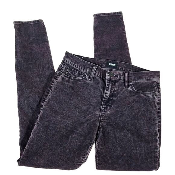 Hudson Black Midrise Nico Super Skinny Corduroy Pants Size 27 - Picture 1 of 7